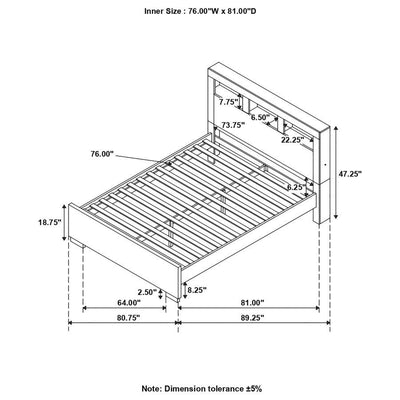 Jessica - Bed with Storage Headboard