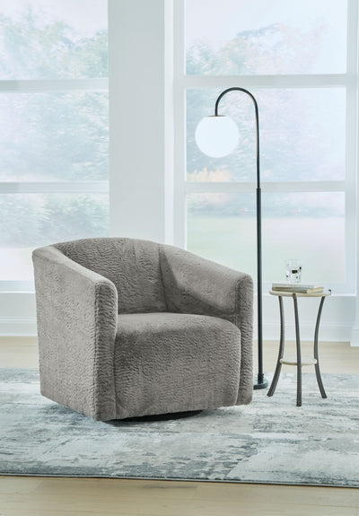 Bramner - Charcoal - Swivel Accent Chair.