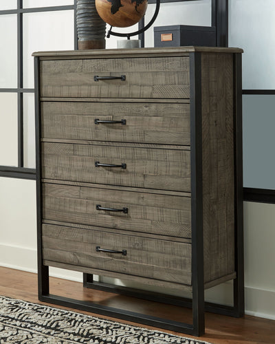 Brennagan - Gray - Five Drawer Chest.