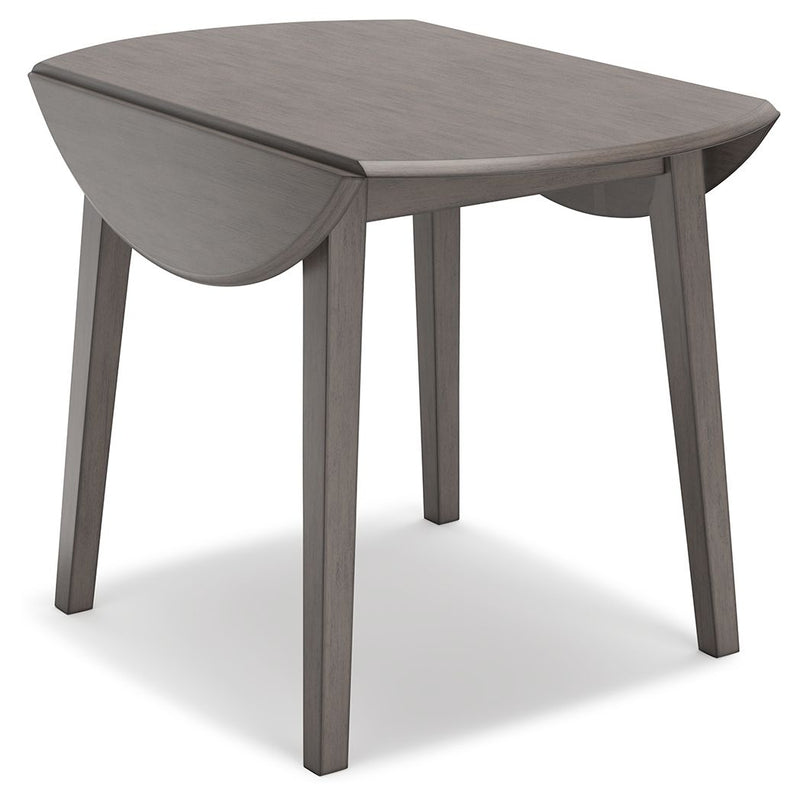 Shullden - Gray - Round Drm Drop Leaf Table.