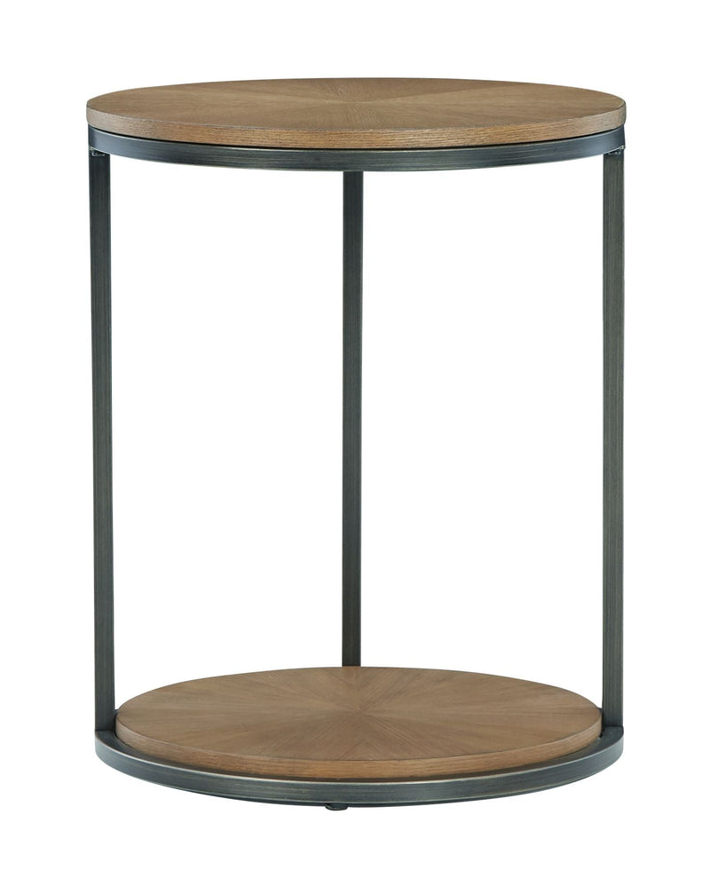 Fridley - Brown / Black - Round End Table.