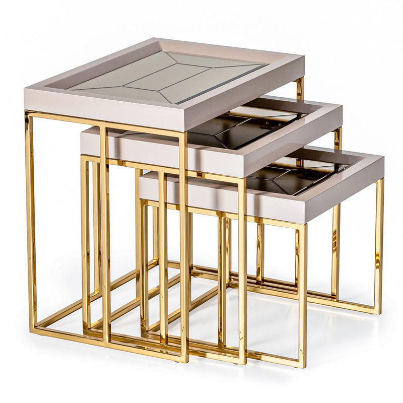 Carmela - Nesting Tables (Set of 3) - Shimmer Ivory