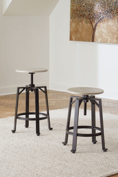 Karisslyn - Whitewash / Black - Swivel Stool (Set of 2)