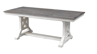 Bar Harbor II - Accent Side End Table With Plank Style Top And Trestle Base.