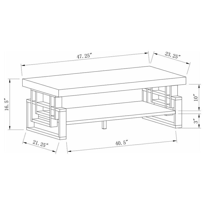 Schmitt - Rectangular Coffee Table - High Glossy White.