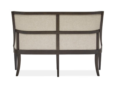 Calistoga - Bench With Upholstered Seat & Back - Weathered Charcoal.