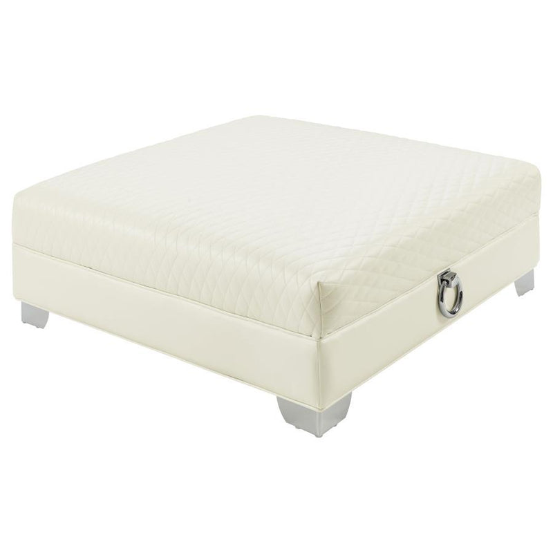 Chaviano - Upholstered Ottoman - Pearl White.