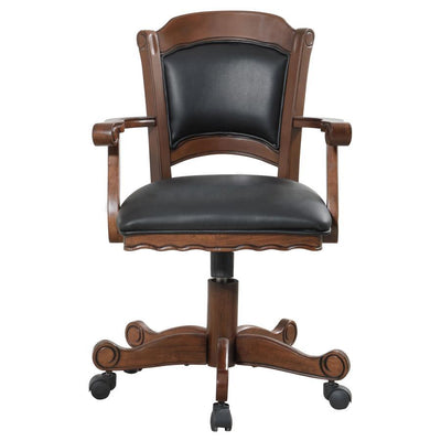 Turk - Game Chair With Casters - Black and Tobacco.