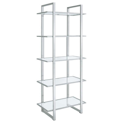 Hartford - Glass Shelf Bookcase - Chrome.