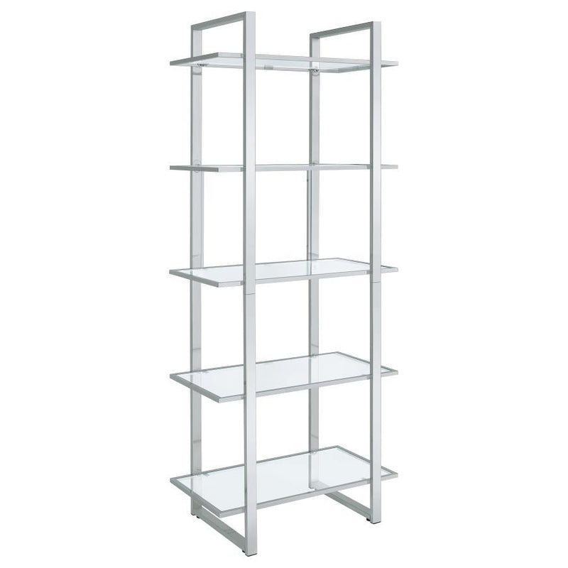 Hartford - Glass Shelf Bookcase - Chrome.