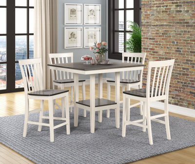 Brody - 5 Piece Counter Height Table Set - White - Grand Furniture GA