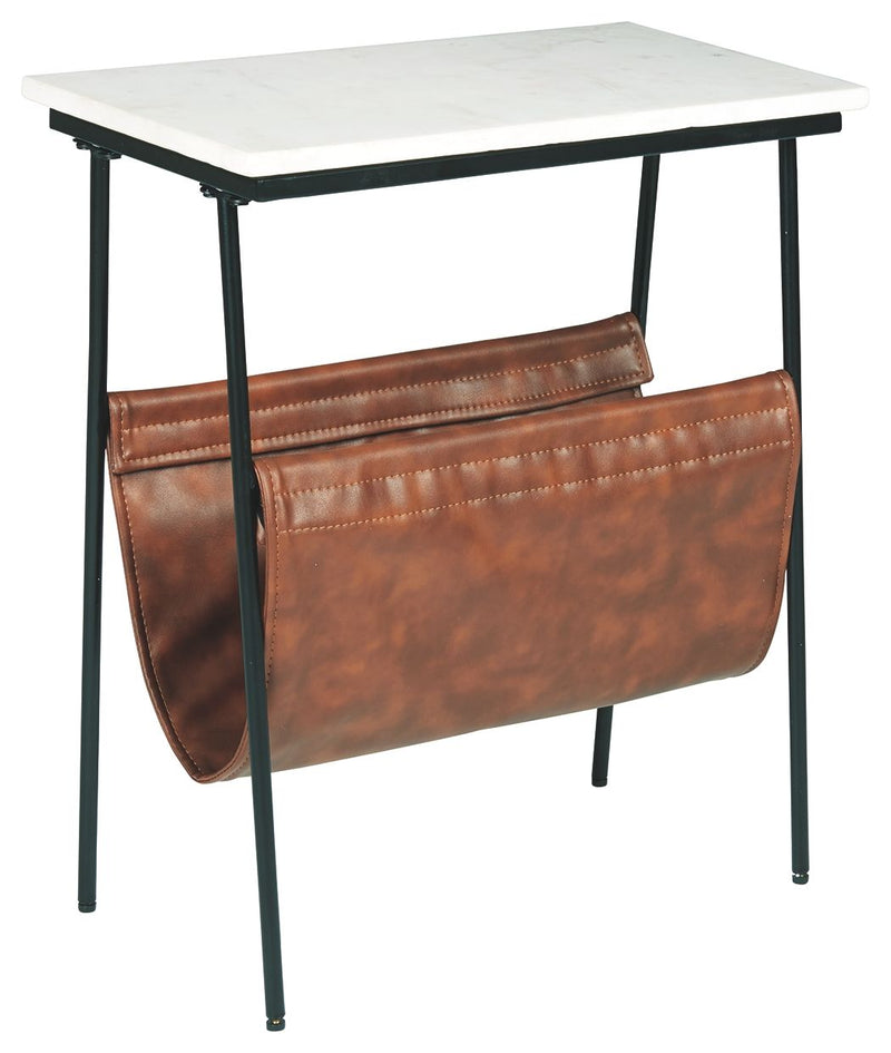 Etanbury - Brown / Black/white - Accent Table.