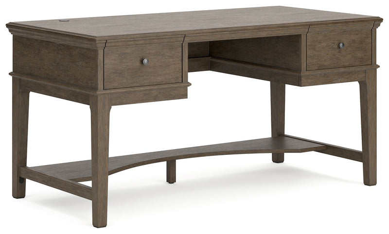 Janismore - Weathered Gray - Home Office Storage Leg Desk