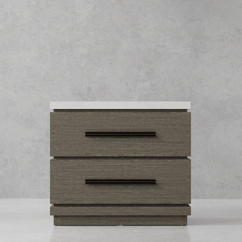 Pure Modern Bedroom - 2 Drawer Nightstand - Moonstone