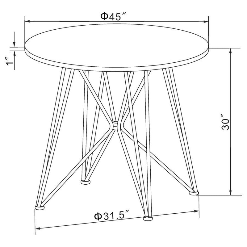 Rennes - Round Table - Black and Gunmetal.