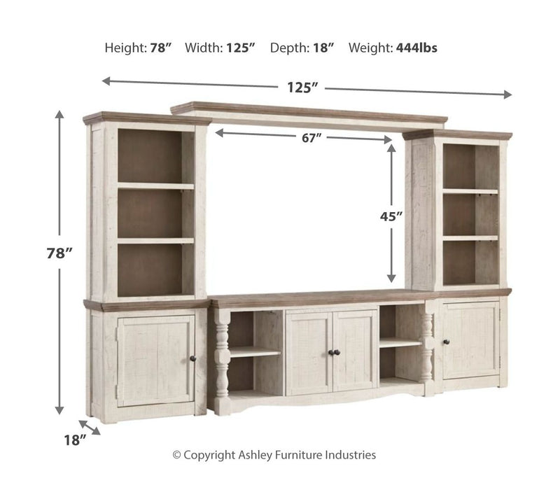 Havalance - Brown / Beige - 4 Pc. - Entertainment Center - 67" TV Stand.