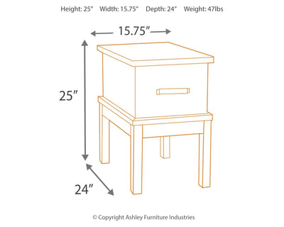 Stanah - Brown / Beige - Chair Side End Table.