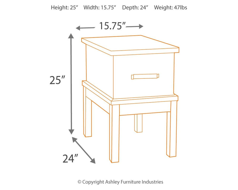 Stanah - Brown / Beige - Chair Side End Table.