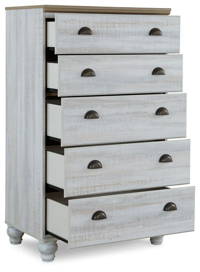 Haven Bay - Brown / Beige - Five Drawer Chest.