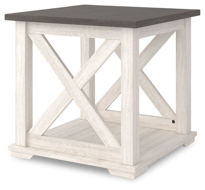 Dorrinson - White / Black / Gray - Square End Table.