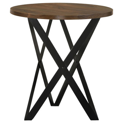 Zack - Round End Table - Smokey Grey and Black.