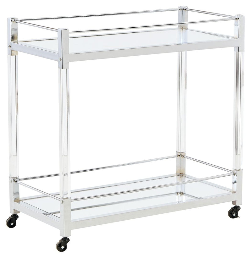 Chaseton - Clear / Silver Finish - Bar Cart.