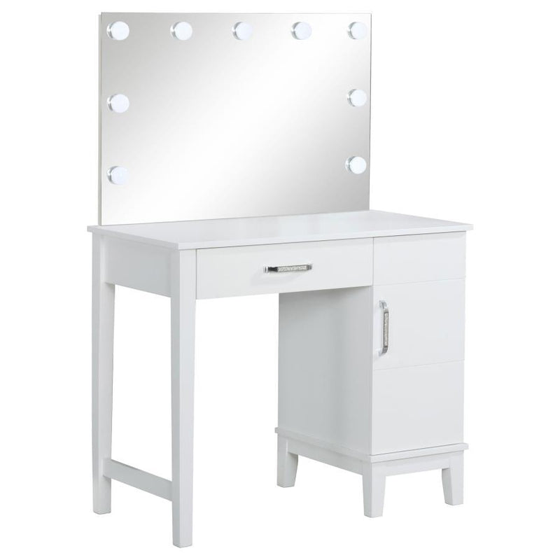 Elijah - Vanity Set With Led Lights - White And Dark Gray - Grand Furniture GA