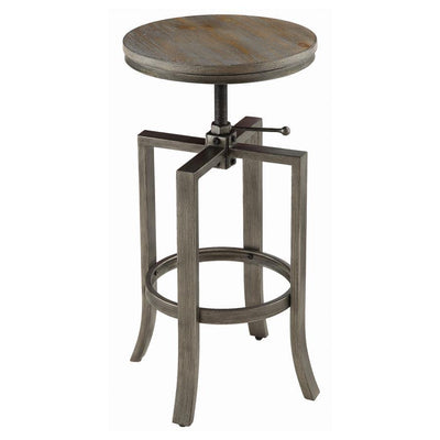 Bartlett - Adjustable Height Swivel Bar Stools (Set of 2) - Brushed Nutmeg and Slate Grey.