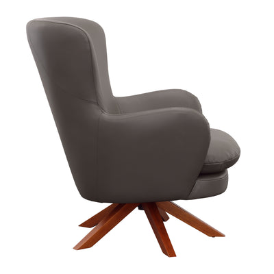 Gideon - Swivel Accent Chair - Grey & Warm Walnut