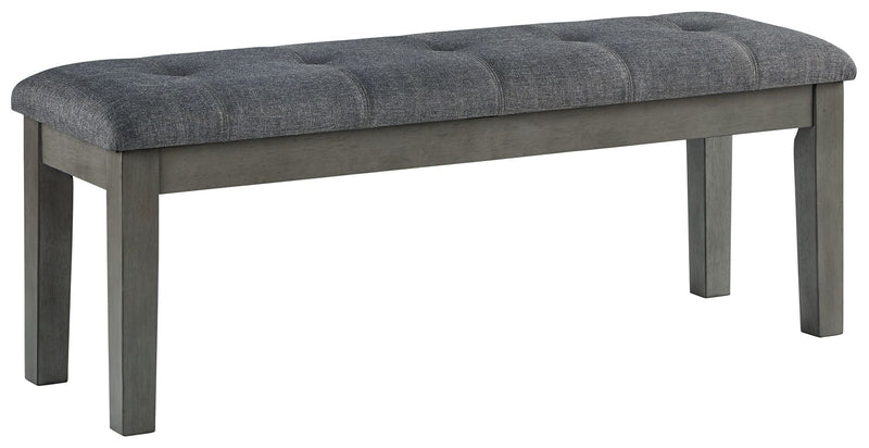 Hallanden - Black / Gray - Large Uph Dining Room Bench.