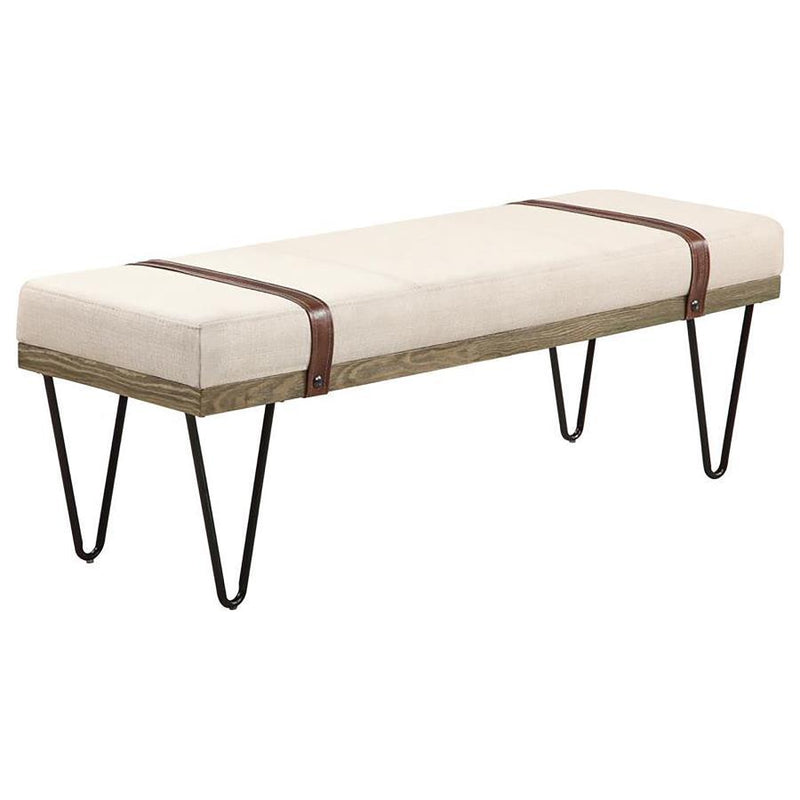 Austin - Upholstered Bench Beige and Black.