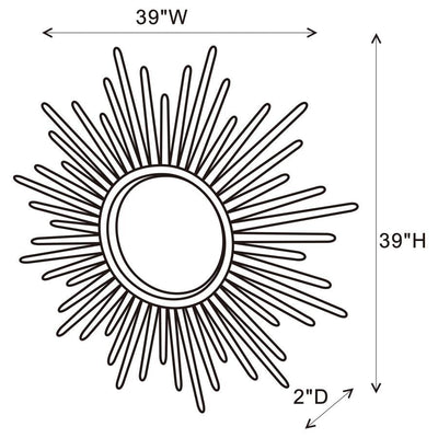 Beiwen - Sunburst Wall Mirror - Champagne And Silver - Grand Furniture GA