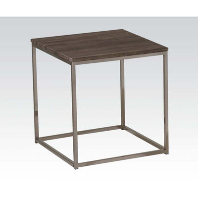 Cecil - End Table - Walnut & Brushed Nickel - Grand Furniture GA