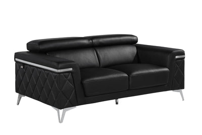 1140 - Top Grain Italian Leather Loveseat.