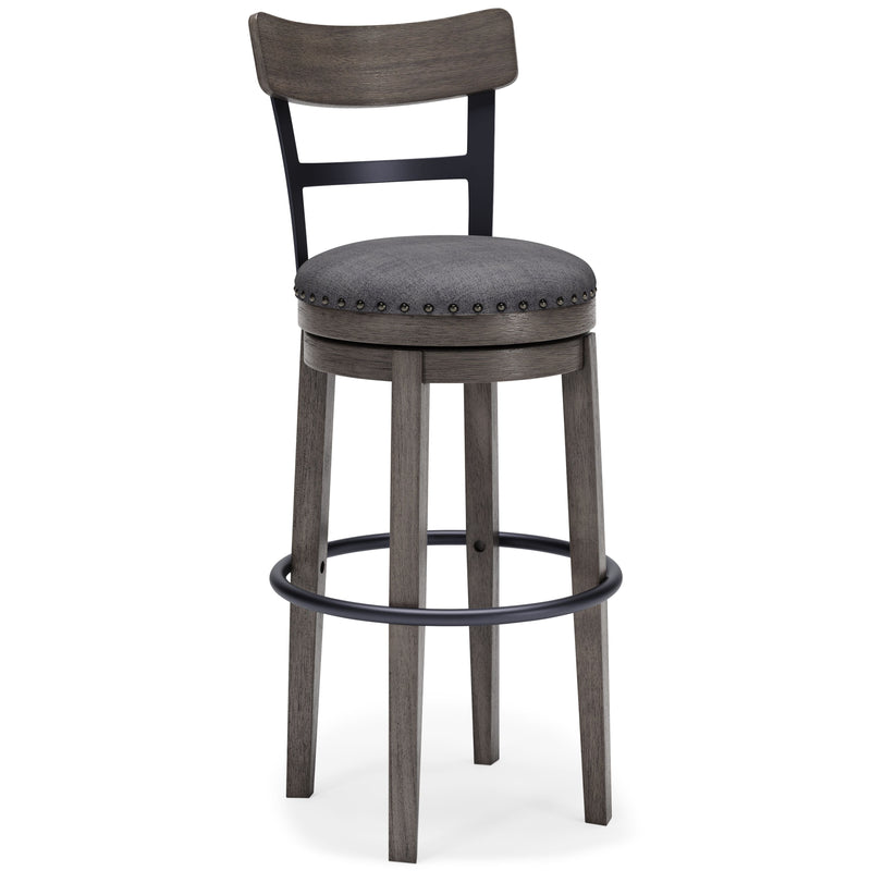 Caitbrook - Gray - Tall Uph Swivel Barstool.