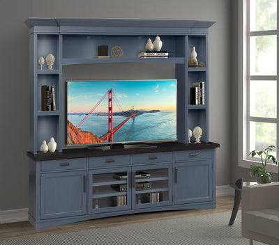 Americana Modern - TV Console with Hutch and LED Lights