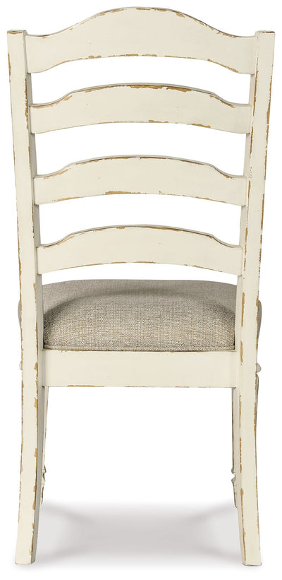 Realyn - Chipped White - Dining Uph Side Chair (Set of 2) - Ladderback - Grand Furniture GA