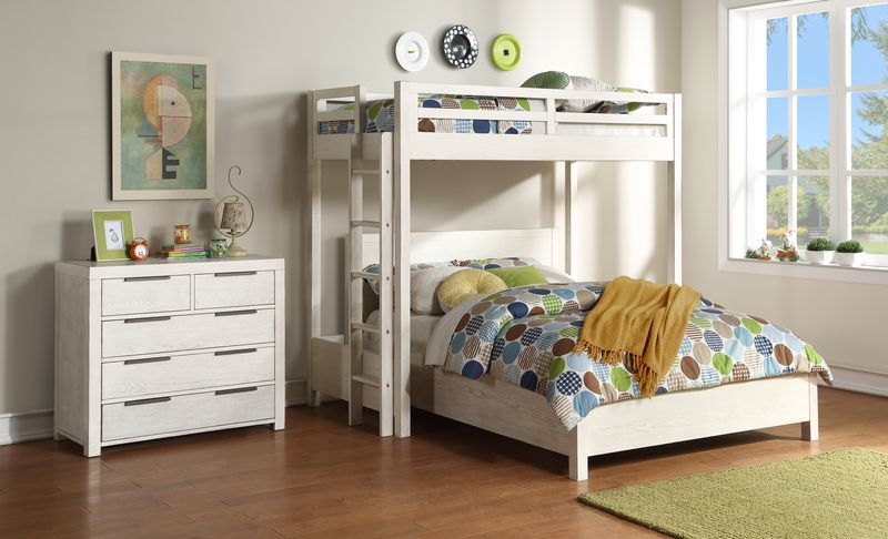 Celerina - Twin Loft Bed - Weathered White Finish - Grand Furniture GA