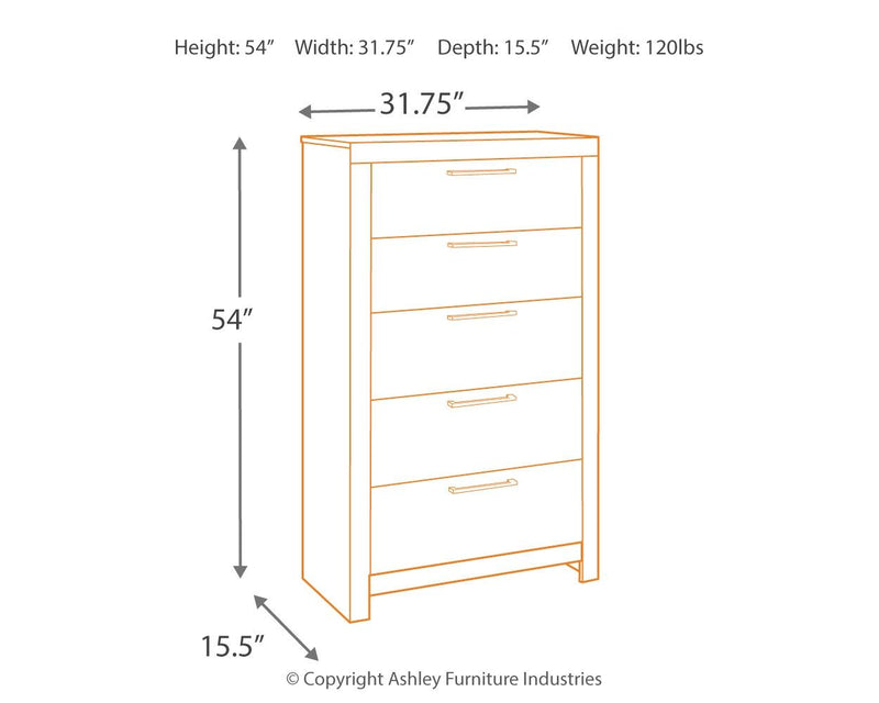 Derekson - Multi Gray - Five Drawer Chest.