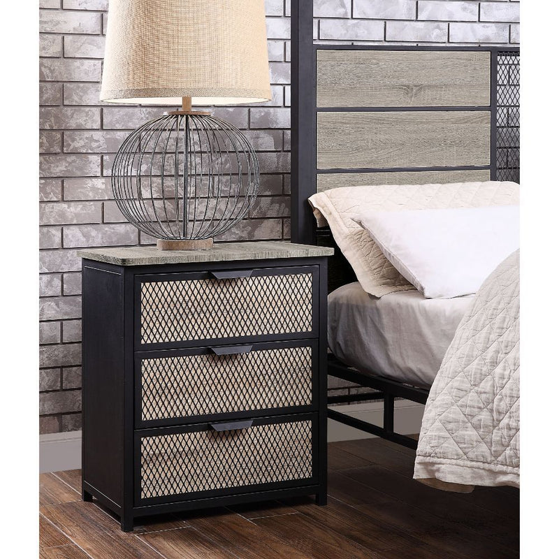 Baara - Nightstand - Natural & Sandy Gray - Grand Furniture GA