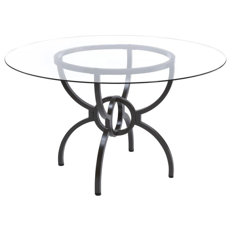 Aviano - 5-Piece Dining Set - Gunmetal and Matte Black.