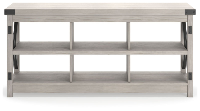 Bayflynn - White / Black - Large TV Stand.