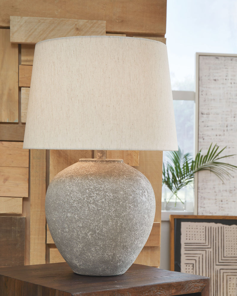 Dreward - Distressed Gray - Paper Table Lamp.