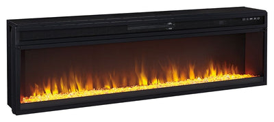 Entertainment - Black - Wide Fireplace Insert.