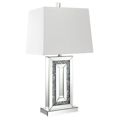 Ayelet - Table Lamp With Square Shade - White and Mirror.