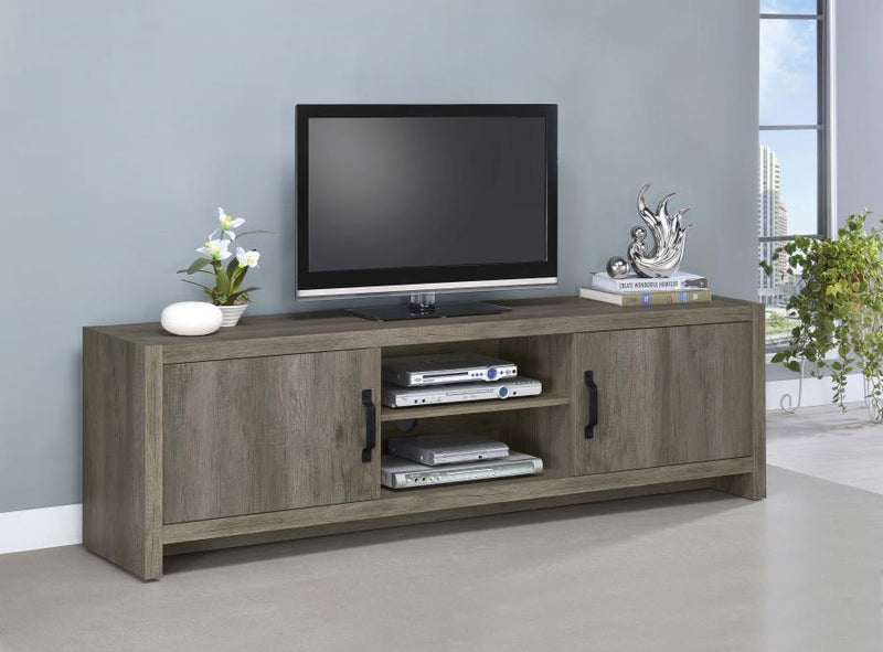 Burke - 2-Door TV Console - Grey Driftwood.