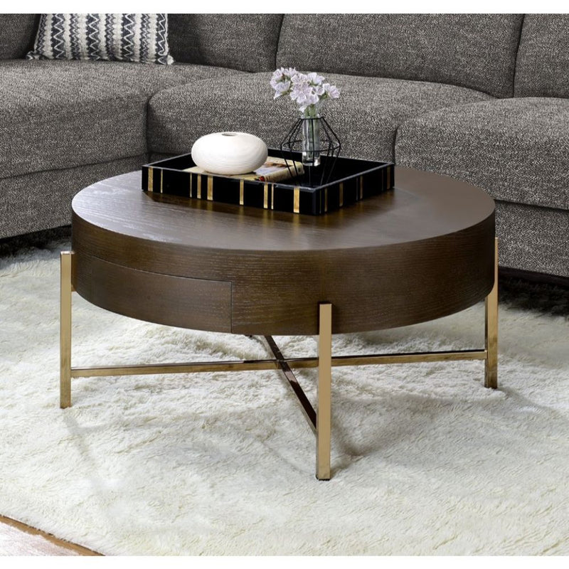 Weyton - Coffee Table - Dark Oak & Champagne - Grand Furniture GA