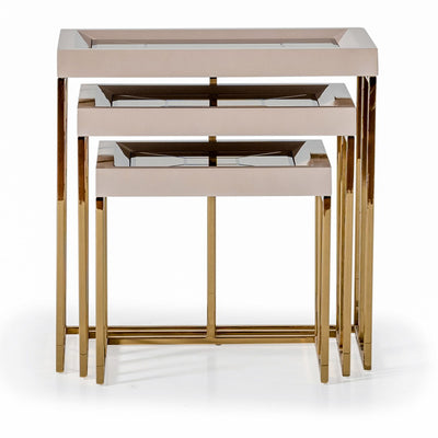 Carmela - Nesting Tables (Set of 3) - Shimmer Ivory