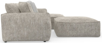 Bucktown - 2 Piece Sofa / RSF Chaise With Extra Thick Cuddler Seat Cushions & Cocktail Ottoman - Parchment