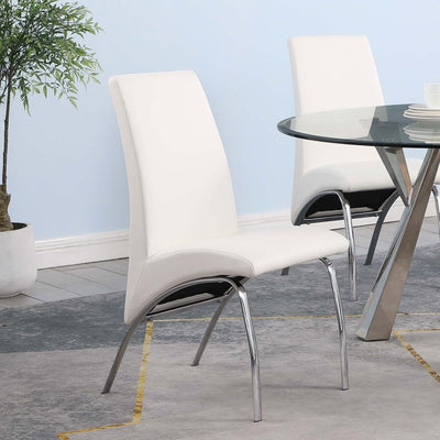 Bishop - Upholstered Side Chairs (Set of 2) - White and Chrome.